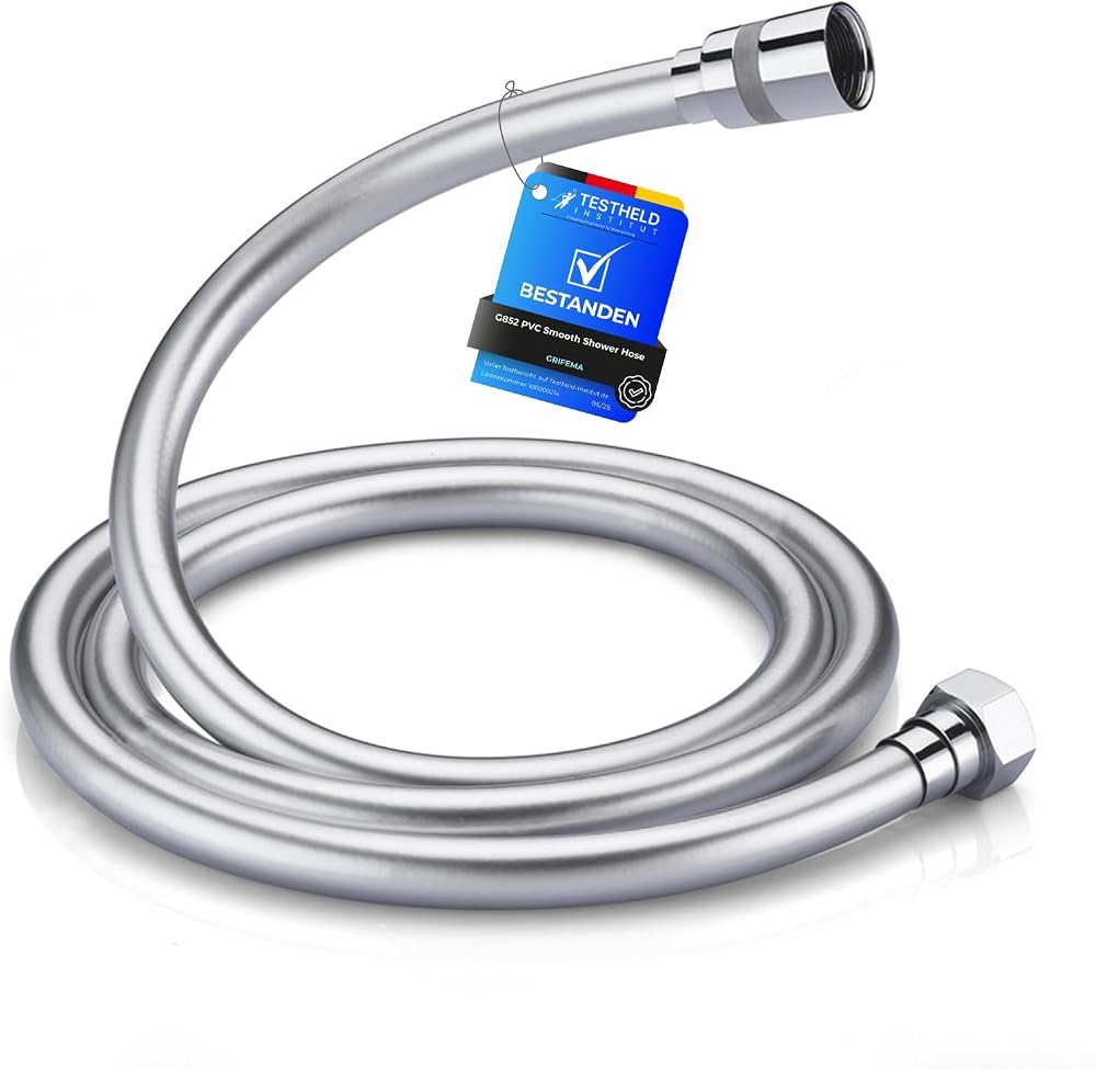 GRIFEMA 1.5m Shower Hose Anti-Kink with Brass Connectors Universal G1/2"