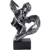 Resin Couples Kiss Sculpture,Abstract Couple Statue for Home Decor Wedding,Modern Couple Figurines for Nightstand & Dresser Shelf,Abstract Sculpture for Living Room Book Mantle Fireplace Decorations