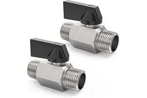 ChillWaves Brass Mini Ball Valve, Shut Off Switch Ball Valve 1/2" NPT Male x 1/2" NPT Male Thread Pipe Fitting(2-PACK)