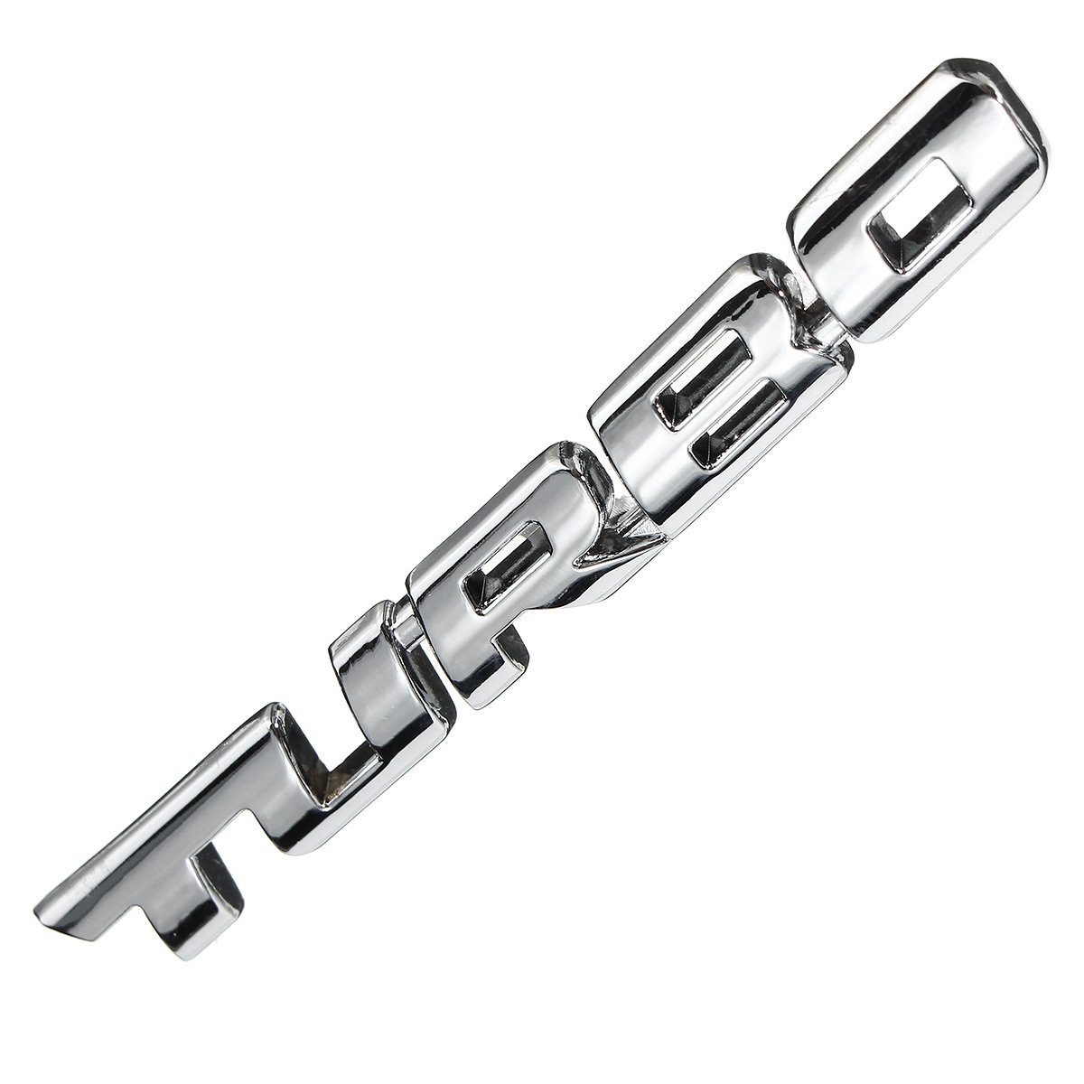 Alamor Turbo 3D Metal Car Sticker Decals Lettering Car Body Rear Tailgate Badge compatible with Auto-Silver