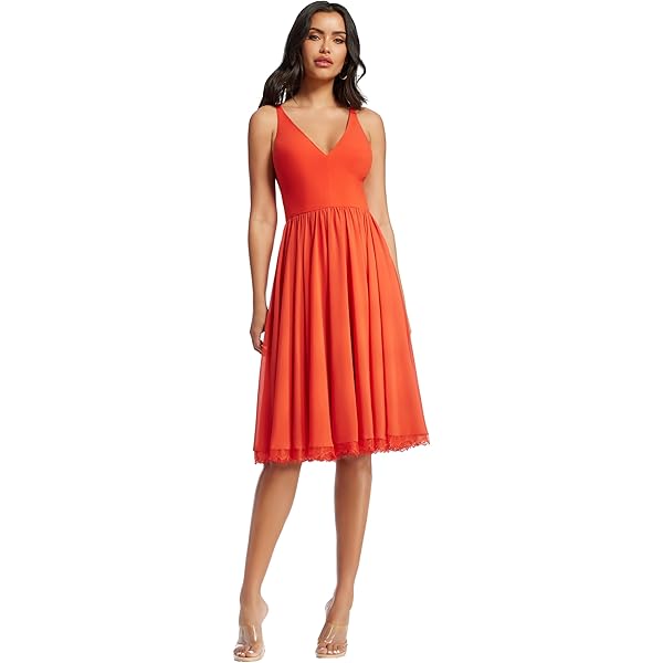 Amazon.com: Dress the Population Women's Blair Plunging Fit and Flare Midi Dress  Dress, Navy/Nude, XXS : Clothing, Shoes & Jewelry