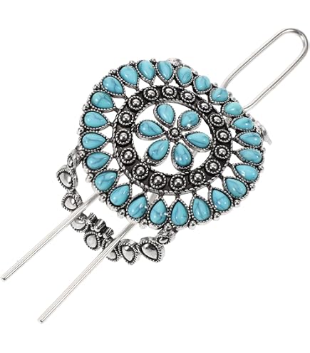 Amazon.com : KOVOLITU Turquoise Decorative Hair Barrettes  display picture 1