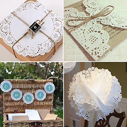 VIPITH 72 Pieces White Round Lace Paper Doilies Cake Packaging Paper Pad for Party or Wedding Tablewear Decoration, 6.5 Inch, 8.5 Inch, 10.5 Inch - Thumbnail 5