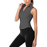 Flygo Women's Full Zip Sleeveless Workout Yoga Active Jacket Vest Golf Shirts