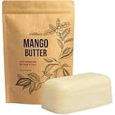Better Shea Butter Mango Butter 100% Natural Skin Moisturizer, 1 LB Block | Mango butter moisturizer for dry skin, face, hair and scalp. Ideal for DIY body butter, lotion, lip balm and soap making.