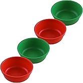Re-Play 12 oz. Toddler Bowls Set of 4 - Kids Deep-Walled, Durable & Reusable Snack and Meal Bowls, Dishwasher & Microwave Safe, BPA-Free, Made in USA from Recycled Plastic, Christmas