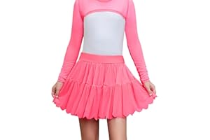 Perfashion Girls Tennis Skirts Ruffle Athletic Skort Tulle Pleated Skirt with Shorts Pockets 4-13Y