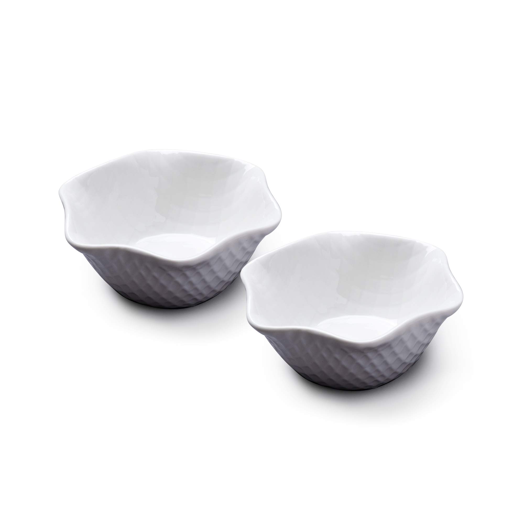 WM Bartleet & Sons 1750 TSET125 Traditional Porcelain Set of 2 Individual Ice Cream, Sorbet and Dessert Bowl, 12cm-White