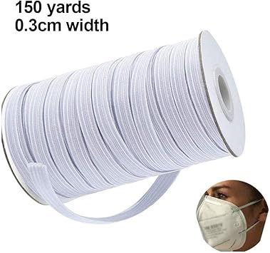 JMF 3/5 / 7mm weiße geflochtene elastische Schnur/elastisches Band