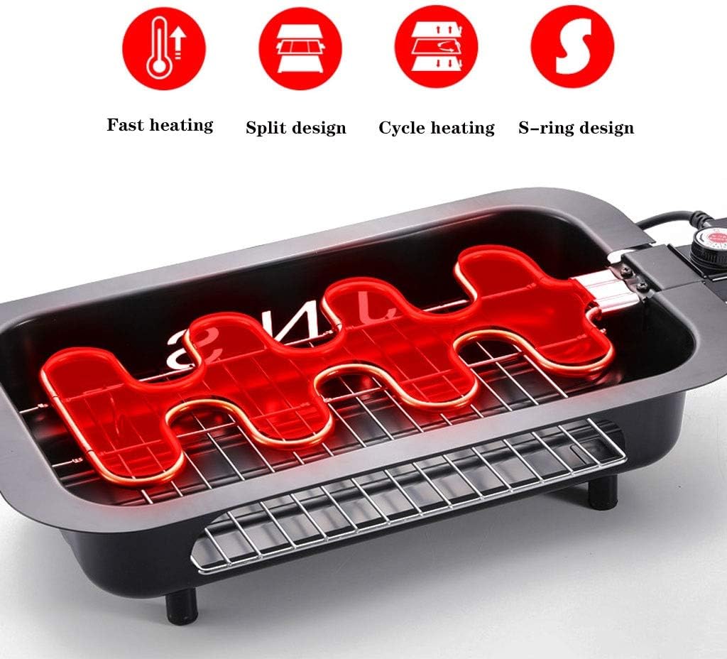 review Electric Griddle | Non-Stick Teppanyaki Grill Pan | Large Table-top Breakfast Cooking Plate | 47x28cm | Easy Clean |Adjustable Temperature | Indoor Portable BBQ Barbecue