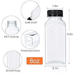 DANALLAN 30 Pack 8oz Empty Plastic Bottles with