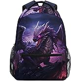 ALAZA Magical Purple Dragon in Wild Kid's Shool Backpack for Girls Boys,Laptop Travel Backpack,16.9" H