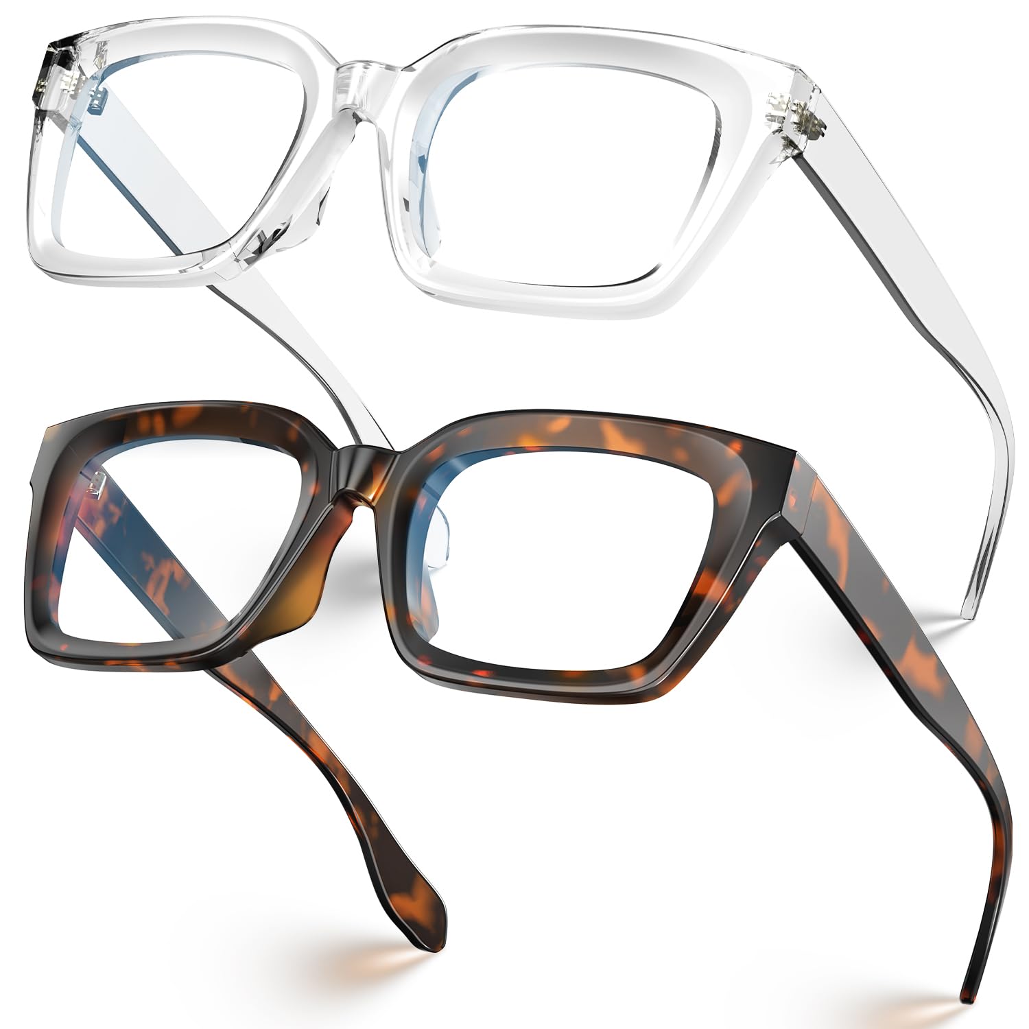 Photo 1 of VISOONE 2 Pack Square Computer Blue Light Blocking Glasses For Women Men MONTANA