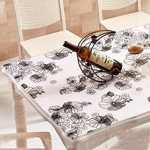 Coffee tablecloth waterproof anti-oil anti-hot wash pvc table mat transparent table cloth-C 80x80cm(31x31inch)