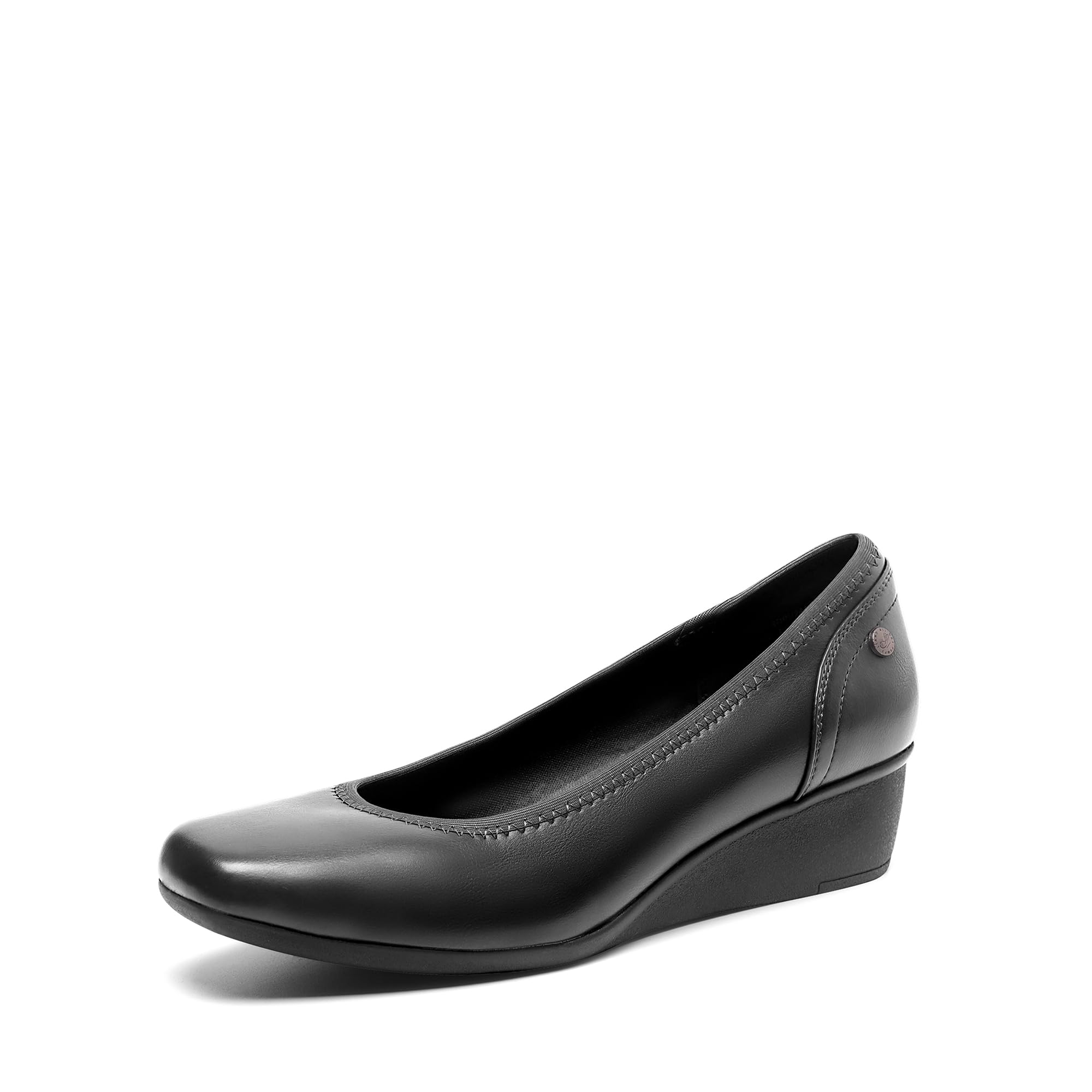 Photo 1 of (SIZE 7 USA) DREAM PAIRS Women's Wedge Shoes Closed Toe Low Heel Pumps Comfotable Dress Shoes,Size 7.5,Black-Pu,SDPU2418W