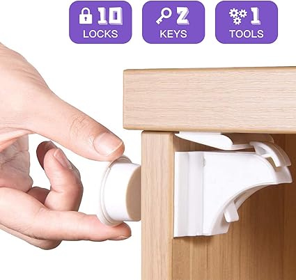 Hebytinco Verrous Magnetiques Securite Enfant Et Bebe Lot De 10 Fermetures Aimantees Pour Tiroirs Et Placards 2 Cles Magnetiques Securite Enfant Tiroir Armoires Verrous Magnetique Amazon Fr Bebes Puericulture