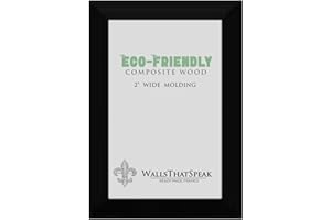 wallsthatspeak 14x27 Black Picture Frame for Posters Puzzles or Artwork, 2-Inch Wide Border Moulding Photo Frames