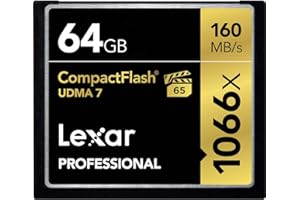 Lexar Professional 1066x 64GB VPG-65 CompactFlash card (Up to 160MB/s Read) LCF64GCRBNA1066