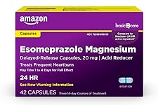 Amazon Basic Care Esomeprazole Magnesium Delayed Release Capsules, 20 mg, Acid Reducer, 42 Count