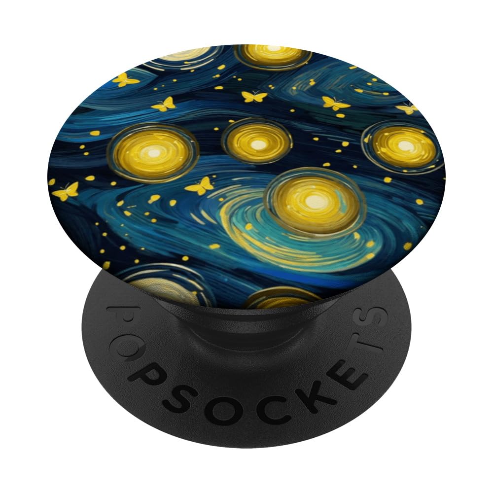Magic Fireflies Nighttime Sky Fantasy Camping Hiking Print PopSockets Swappable PopGrip