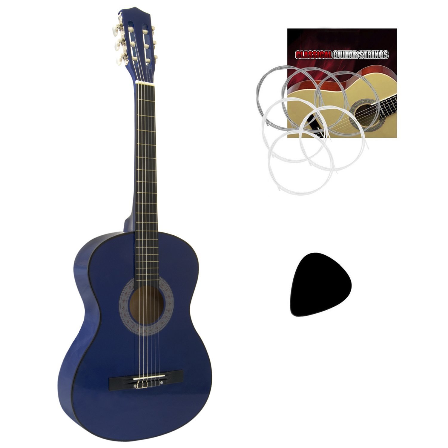 TIGER CLG4-BL-NB Childrens 3/4 Size Classical Guitar - Blue - Now with 6 Months Free Lessons Included