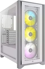 Corsair iCUE 4000X RGB Tempered Glass Mid-Tower Case White view 1