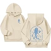KEEVICI Cute Christian Hoodies For Girls Graphic Sweatshirt Whale Shark Kawaii Hoodie Kids Jesus Faith Bible Verse Pullover