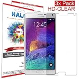 Halo Screen Protector Film High Definition (HD) Clear (Invisible) for Samsung Galaxy Note 4 - Lifetime Replacement Warranty