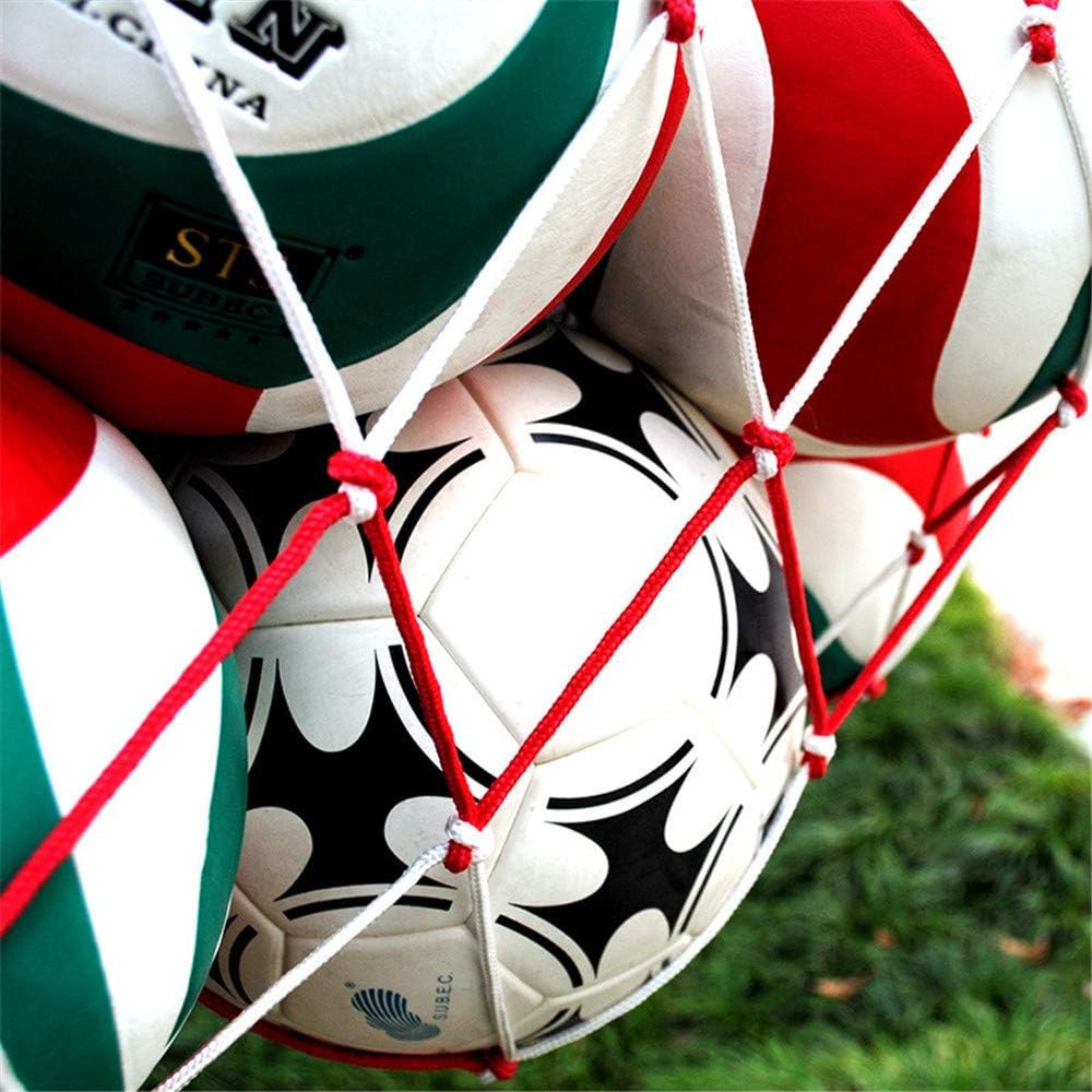 Wendy Mall White Red Basketball Storage Bag Football Soccer Sports Ball Mesh Net Nylon Bag Large Size Ball Carry Bag: Sports & Outdoors