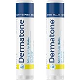 Dermatone Mineral Lip Balm | Moisturizing, Reef Safe, Oxybenzone Free | SPF 30 Sun Protection | Zinc Oxide Lip Sunscreen | Jojoba Seed Oil &amp; Vitamin E | 0.15 oz (2-Pack)