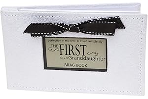 THE GRANDPARENT GIFT CO. Grandparent Gifts 1st Granddaughter Brag Book white faux-suede Hold 32 4x6 image
