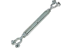 CTSC Hot Dipped Galvanized Steel Jaw and Jaw Turnbuckle, 1/2" x 6"Turnbuckle Heavy Duty, 3500 lbs Working Load Limit, 1/2" Threaded Diameter x 6 - Durable, Weather Resistant Turnbuckles