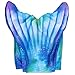 Fin Fun Limited Edition Mermaid Tail for Swimming for Girls and Kids Without Monofin, 10, Watercolor Waves
