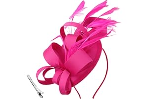 DRESHOW Women Fascinator Hats Tea Party Hat Vintage Pillbox Hat Headband for Cocktail