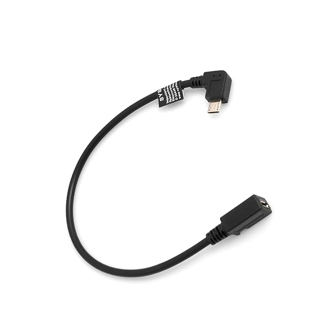 System-S Micro USB 90° Links gewinkelt Winkelstecker zu Micro USB Buchse Datenkabel Ladekabel ca. 27cm Adapter Kabel Verlänge