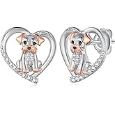 SCZKLAQ 925 Sterling Silver Schnauzer Earrings for Women – Cute Dog Jewelry Pet Lover Gift Miniature Schnauzer Stud Earrings for Women