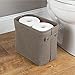 mDesign Fabric Storage Basket with Internal Coating and Structured Design (Pack of 2) - Ideal Makeup Storage - Practical Cotton Storage Box with Handle for Bathroom - Brown