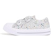 EUXTERPA Kids Toddler Sneakers Boys Girls Canvas Shoes Walking Sneaker with Easy Fasten Strap