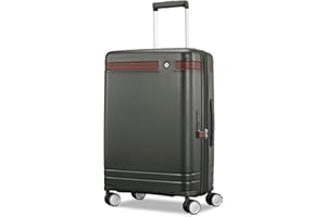 SAMSONITE Virtuosa Hardside 21 Inch Carry On Luggage - Airline Approved with 360° Spinner Wheels, RightHeight™ Adjustable Handle - Zippered WetPak™ - TSA Lock - Expandable Light Polycarbonate Shell - Pine Green