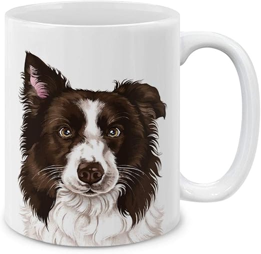 Amazon Com Mugbrew Cute Chocolate White Border Collie Dog Full