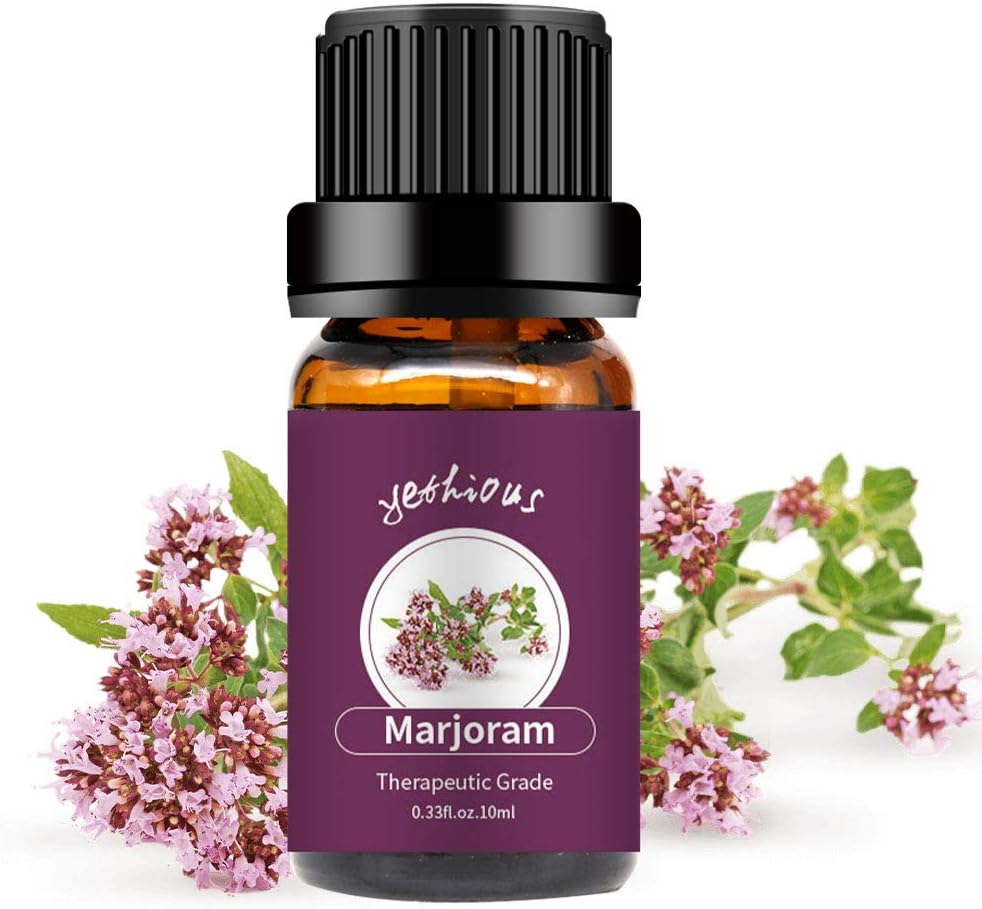 yethious マジョラムエッセンシャルオイル100％オーガニックピュアエッセンシャルオイルセラピューティックグレードアロマセラピーギフトオイル10ml