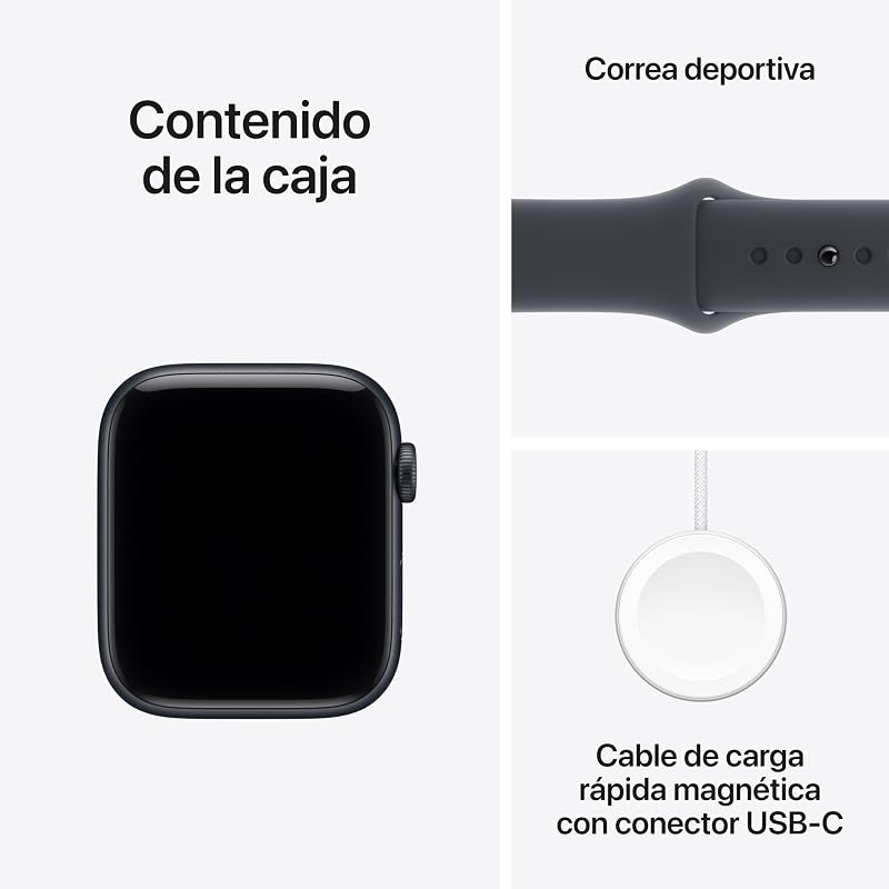 Watch SE 3 GPS+Cellular Caja de Aluminio Color Medianoche de 44 mm y Correa Deportiva Color Medianoche(M/L).Monitores de entreno y sueño,Monitor de frecuencia Cardiaca,Pantalla Siempre Activa