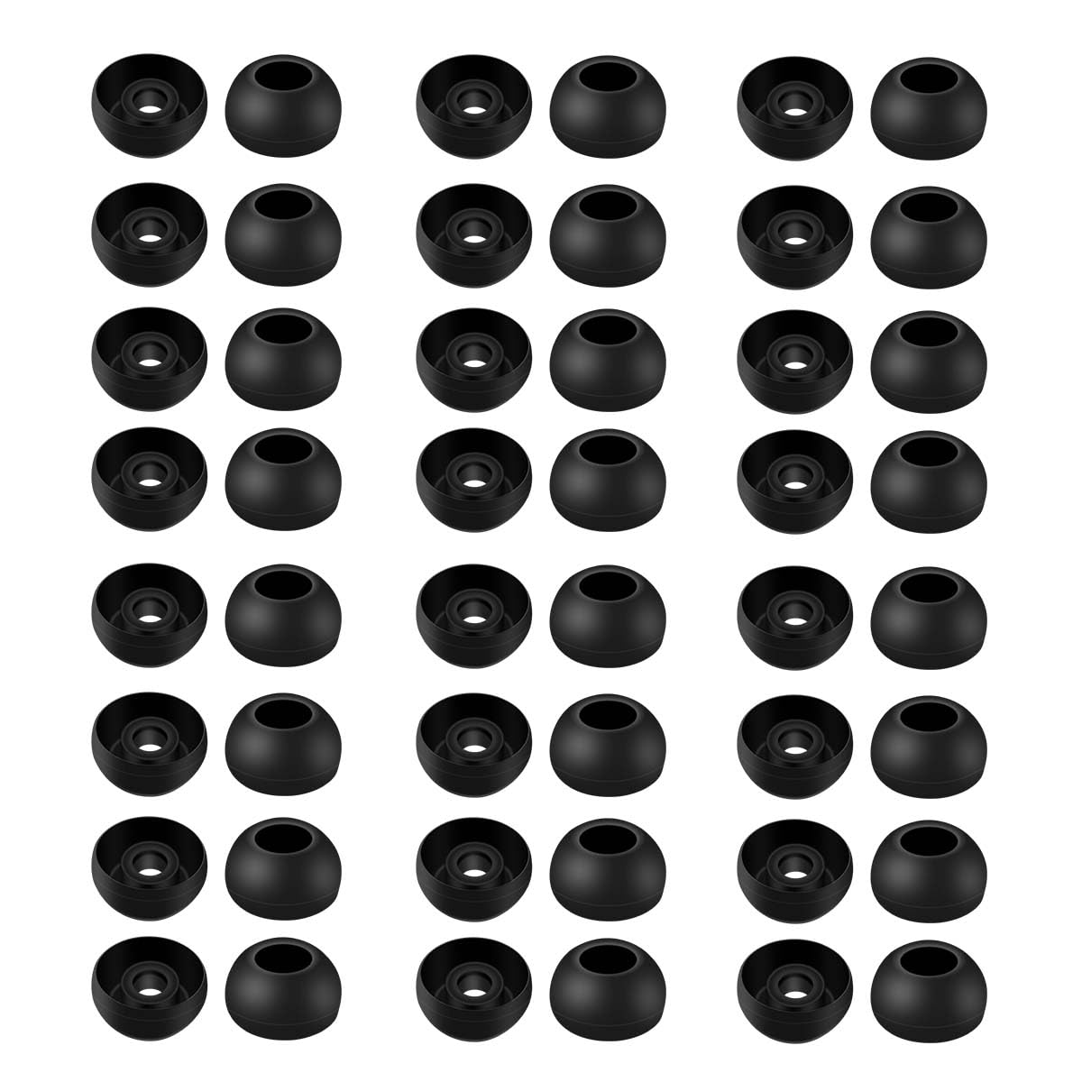 Photo 1 of 24 Pairs Silicone Ear Buds Replacement Tips Small Earbud Tips Headphones Replacement Earbuds Fit for in-Ear Earphones Inner Hole from 4.5mm - 6mm Soft Eartips with 4.5mm Connector Hole (Black)