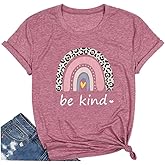 Qrupoad Women Be Kind T Shirt Kindness Inspirational Positive Christian Shirts Summer Casual Graphic Tee Tops