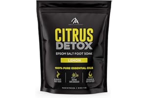 Mantello Citrus Detox Foot Soak - Foot Soaker for Foot Soaking Tub - Foot Soaking Salts to Soften Feet - Epsom Salt Foot Soak with Essential Oils - Pedicure Foot Soak with Lemon Oil, 1 lb. Bag