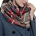 Women Tartan Plaid Infinity Wrap Scarf Winter Chunky Crochet Knit Loop Scarf (khaki)