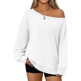 AUTOMET Women Off the Shoulder Sweatshirt Oversized Tops Fall Outfits 2026 Y2k Clothes Fashion Clothing Trendy Top