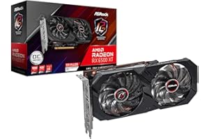ASRock AMD Radeon RX 6500 XT Phantom Gaming D 4GB OC GDDR6 0dB Silent Cooling 18 Gbps 64-bit 7680 x 4320 Graphics Card Dual F