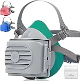 BEESAFETY Reusable Half Face Respirator Mask with 6 Filters,2818 Food-Grade Silicone Dust Mask for Painting,Cleaning,Sanding