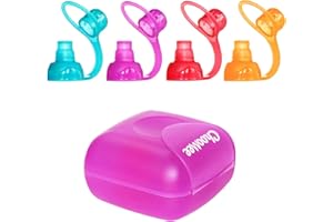 ChooMee SoftSip Food Pouch Tops | 4 Colors + Purple case | Prevent Spills and Protect Childs Mouth